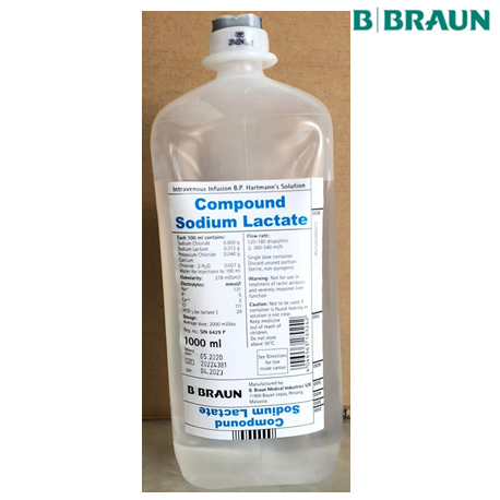 B Braun Compound Sodium Lactate EP, 1000ml SG (Hartmann Solution),10bottels/carto